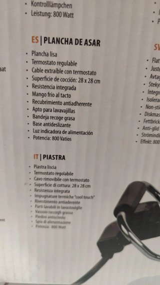 Plancha Eléctrica Tristar BP-2958