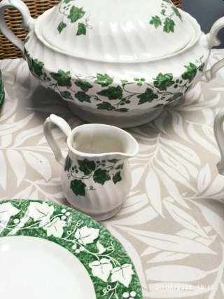 Vajilla Churchill Green Ivy - 42 piezas