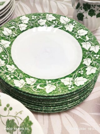 Vajilla Churchill Green Ivy - 42 piezas