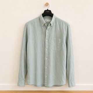 Camisa Zara verde lino