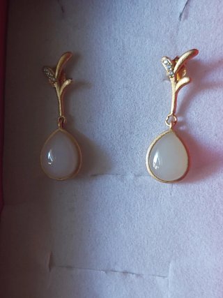 Pendientes Jade Blanco