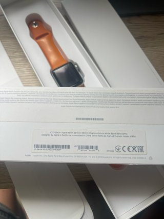 Apple Watch S3 38mm Plata Correa Naranja