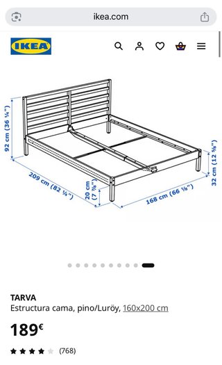 Estructura cama Tarva con somier