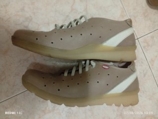 Deportivas Piel Mujer Beige/Oro
