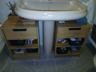Mueble bajo de baño madera