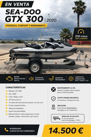 Sea-Doo GTX 300 2020 Negro/Gris