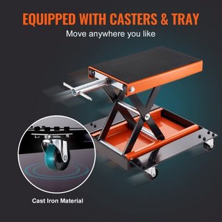 Elevador de Motocicleta ATV Scissor Jack Dolly 499.5 kg Plataforma Ancha y Manivela