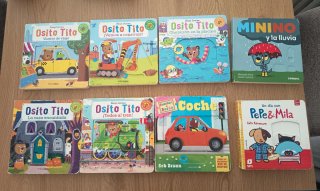 Libros osito tito, pepe y Mila, minino
