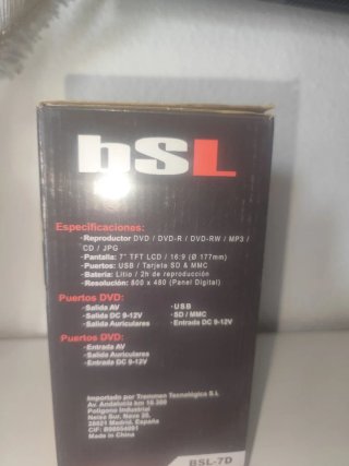 Reproductor DVD Portátil BSL 7 Dual