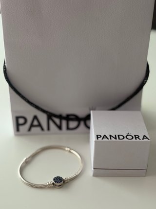 Pulsera Pandora Plata con Circonitas Azules.
