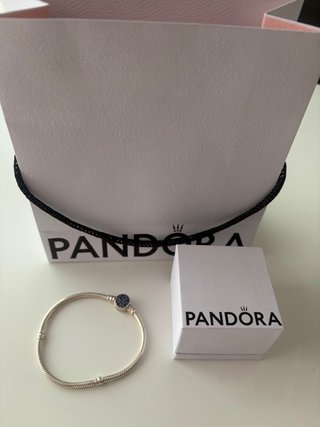 Pulsera Pandora Plata con Circonitas Azules.