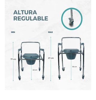 Silla WC con ruedas y apoyabrazos