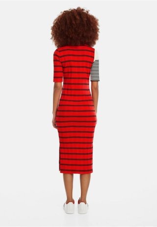 Vestido Desigual Rayas Rojo Blanco Talla XS