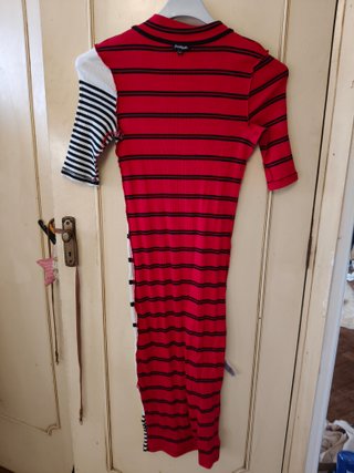 Vestido Desigual Rayas Rojo Blanco Talla XS