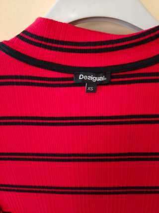 Vestido Desigual Rayas Rojo Blanco Talla XS