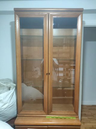 Vitrina de madera y cristal