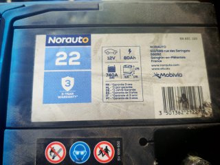 Batería Coche Norauto 12V 80Ah 740A