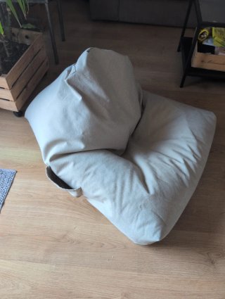 Sillón saco beige tela