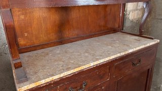 Aparador antiguo madera y mármol