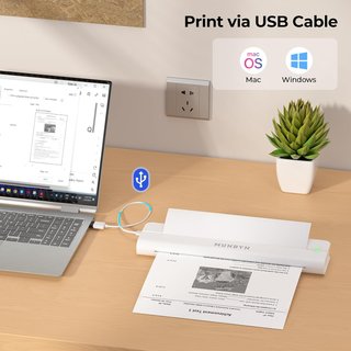 MUNBYN IMPRESORA PORTÁTIL TÉRMICA A4 BLUETOOTH
