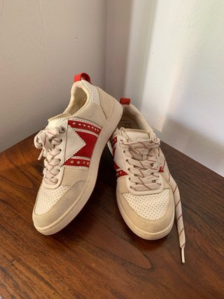 Zapatillas Maje Beige y Rojo