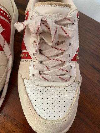 Zapatillas Maje Beige y Rojo