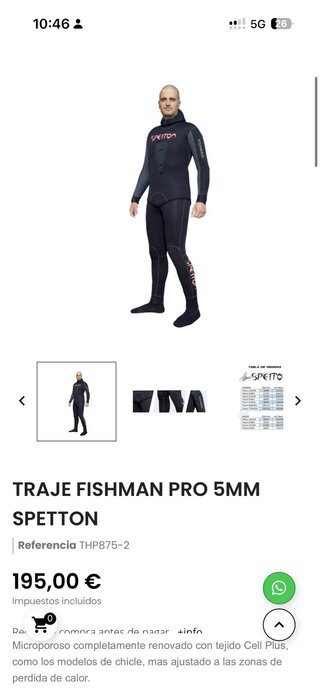 Traje Neopreno Pesca Submarina Spetton