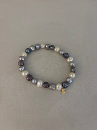 Pulsera Tous Perlas Multicolor Oso Dorado
