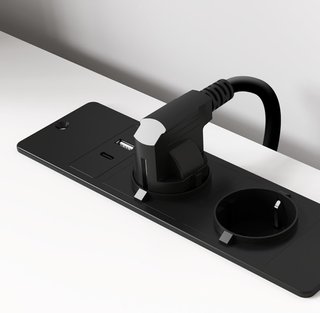 Scrivania per Computer 100x50 cm con 2 Ripiani Reversibili e Prese USB Integrate, Tavolo PC per Gaming, Casa, Studio e Ufficio, Bianca e Nera
