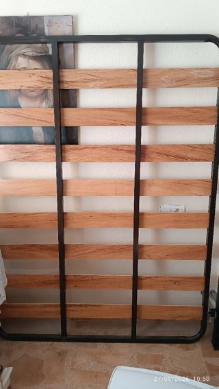 Somier Metálico y Madera 135cm