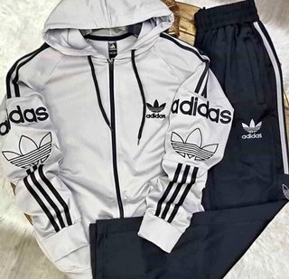 Conjunto Adidas Gris y Negro