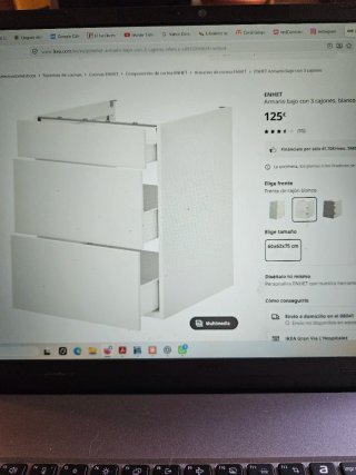 3 modulos cocina Enhet ikea, cajonera + 2 estanter