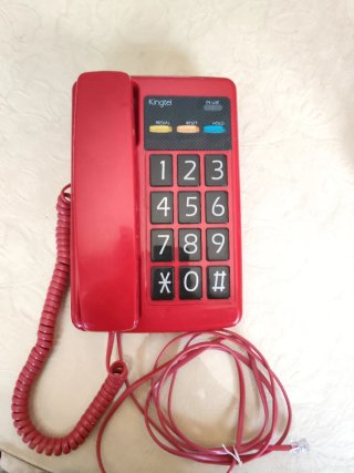 Teléfono fijo Kingtel vintage rojo