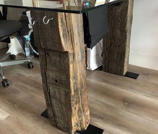 MESA DE DESPACHO DE CRISTAL TEMPLADO S/TRAVIESAS