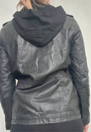 Chaqueta Biker Piel Cordero Negra Y2K