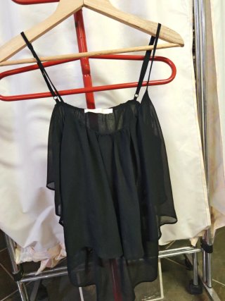 Blusa negra tirantes gasa talla S
