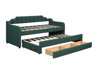 Cama nido verde 90x200 + 90x190 con cajones