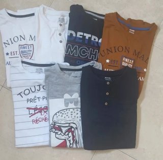 Lote 7 camisetas Kiabi niño