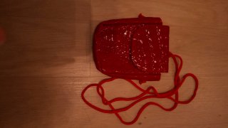 Pack: Bolsito, Monedero y Llavero Rojo Texturizado