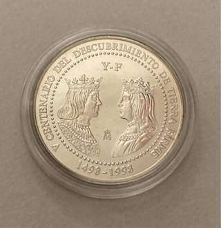 Moneda 3€ 1998, Descubrimiento tierra firme