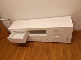 Mueble TV Banak Sisal Madera Blanco
