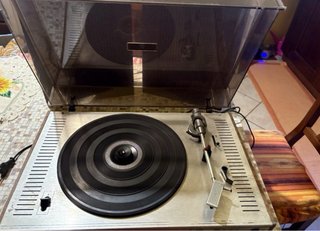 Giradischi Vintage Argento e Nero