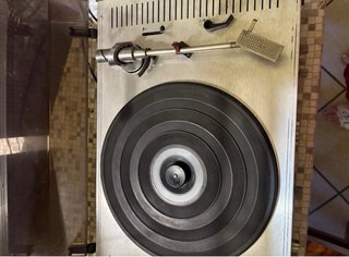 Giradischi Vintage Argento e Nero