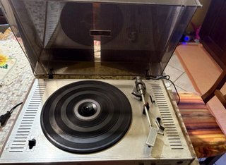 Giradischi Vintage Argento e Nero