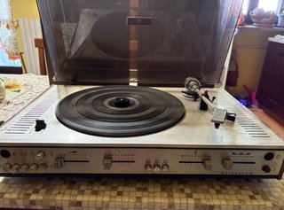 Giradischi Vintage Argento e Nero