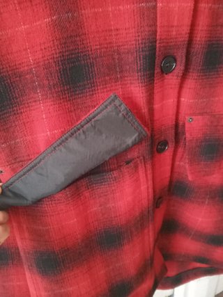 Chaqueta Zara cuadros roja y negra T.S/M