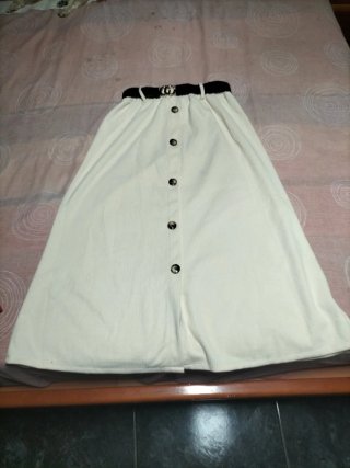 Falda larga blanca Talla S