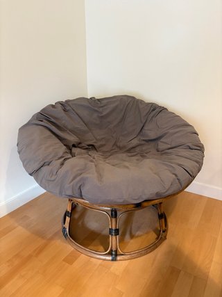 Sillón Ratán Colonial Marrón y Gris