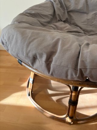 Sillón Ratán Colonial Marrón y Gris