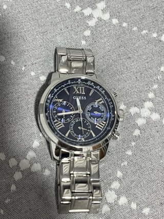 Reloj Guess Plateado Esfera Azul